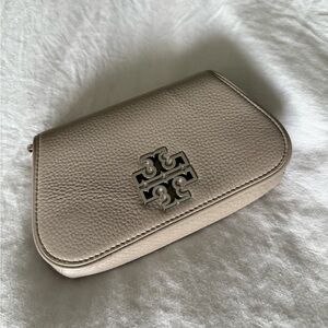 Tory Burch Cream Pebbled Leather Crossbody or Wristlet